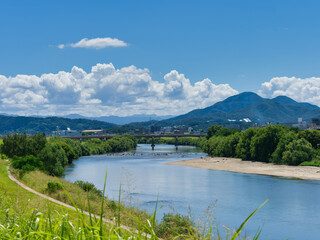 早朝の大和川の風景
