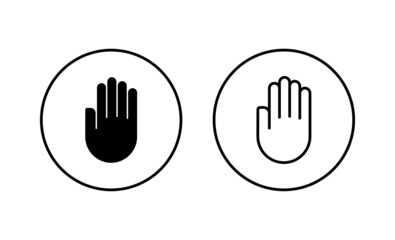 Hand icons set. hand sign and symbol. palm