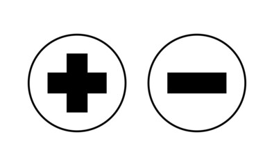 Plus and minus icons set. plus sign and symbol. add plus icon