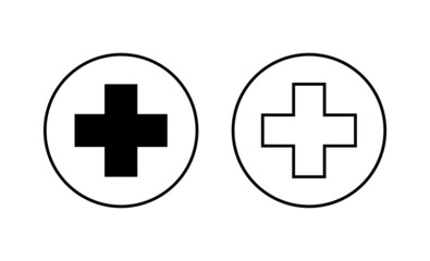 Obraz premium Plus Icons set. Add plus sign and symbol