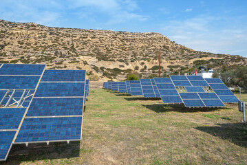 Renewable energy production with solar cells in the south of Crete. Small solar Photovoltaic system...
