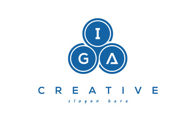 Fototapeta na wymiar IGA creative circle three letters logo design with blue