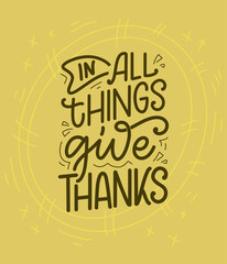 Hand drawn lettering quote about Gratitude. Cool phrase for print and poster design. Inspirational slogan. Vector