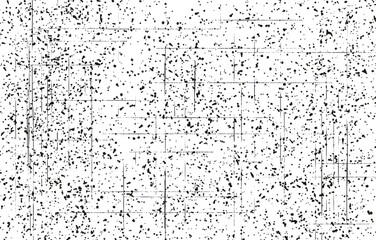 Grunge Black And White Urban. Dark Messy Dust Overlay Distress Background. Easy To Create Abstract Dotted, Scratched, Vintage Effect With Noise And Grain