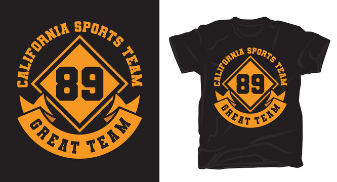 California Sports Team Typography T-shirt Design