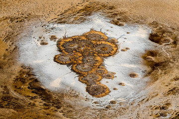 Kati Thanda-Lake Eyre underground springs seen from the air.  Shows the abstract patterns in outback Australia