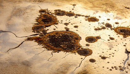 Kati Thanda-Lake Eyre underground springs seen from the air.  Shows the abstract patterns in outback Australia