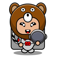 vector cartoon character mascot costume animal cute bear astronaut helmet