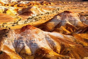 Anna Creek Painted Hills, South Australia, Australia aerial photography showing Australia's outback landscape with its textures and colours