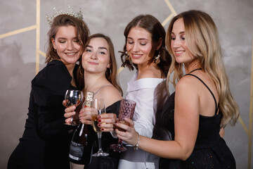 Young women celebrate Christmas