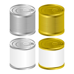 Can tin and silver concept food canned preserved vector