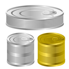 Can metal and tin concept food containers canned concept vector