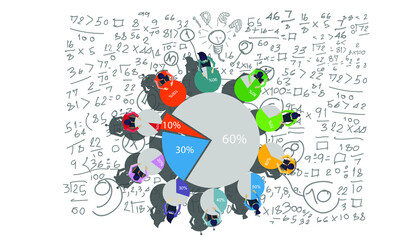 Business Brainstorming plan,think,search,analyze, for Success with percent,Graph Percent,Step, Colorful, -  Modern design Idea and Concept Vector illustration.