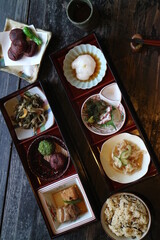 Japanese set meal arrangement full of Japanese flavors
