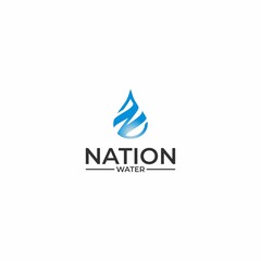 Fototapeta premium Letter N water drop logo icon design template elements 