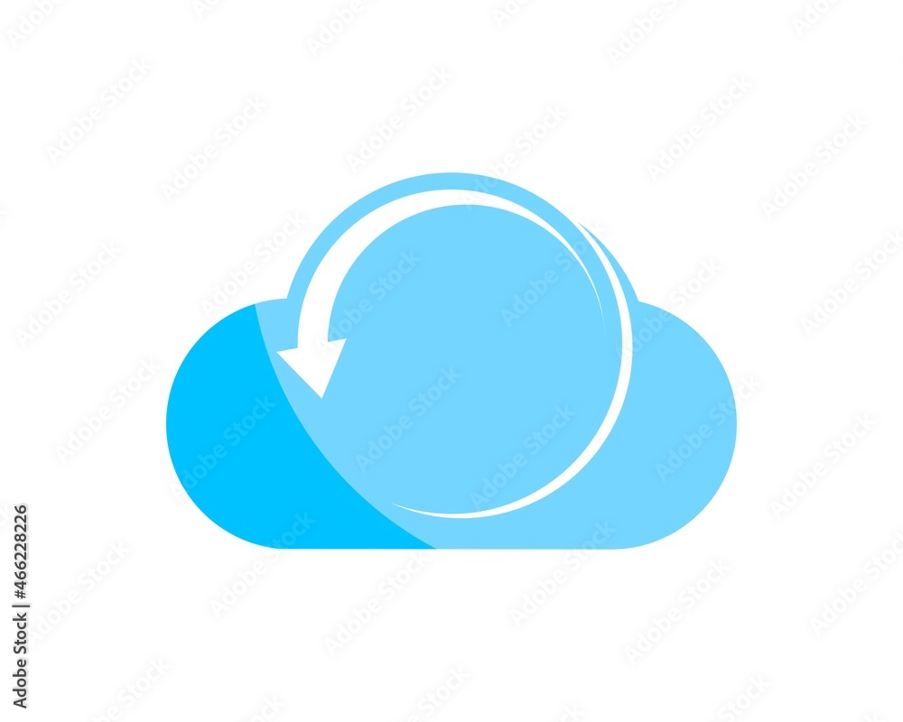 Poster simple cloud with down arrow inside