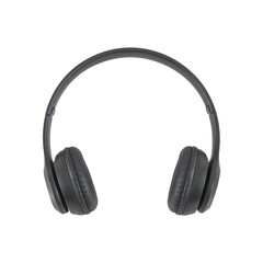 Wireless Over-Ear Headphones, Black leather isolated on white background with clipping path include for design usage purpose.