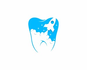 Rocket launch in the teeth logo