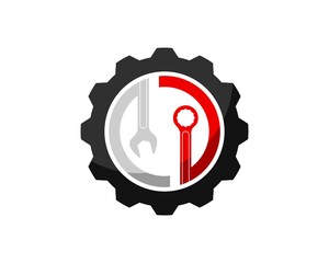 Mechanical gear with circular repair wrench inside