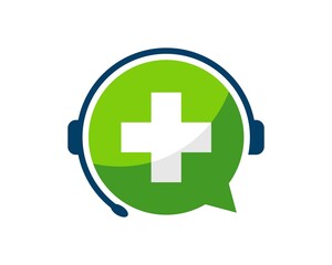 Customer care bubble chat with healthy symbol inside
