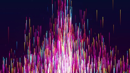 Abstract Flying Up Red Shinny Colorful Vertical Dotted Lines Particle Rising On Dark Red Blue Gradient Background Seamless Loop - Powered by Adobe