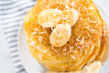 Coconut banana pancakes