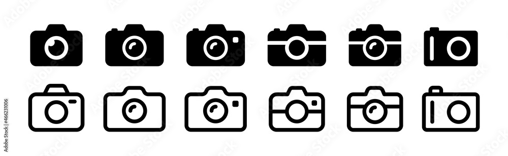 Poster camera icon set. photo camera icon vector illustration