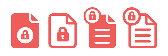 Locked document icon. Secret document vector illustration.