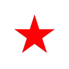 Obraz premium The Red Star. Heraldic sign, five-pointed star. The symbol of the Red Army. Isolated icon on white background. Vector pictogram.