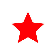 The Red Star. Heraldic sign, five-pointed star. The symbol of the Red Army. Isolated icon on white background. Vector pictogram.