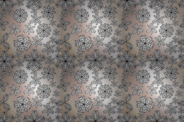 pano seamless raster floral pattern with white doodles flowers
