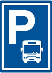 road sign for bus parking, vector icon	