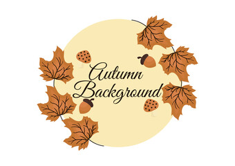 background with autumn theme on white background