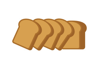 illustration of slices of bread on a white background
