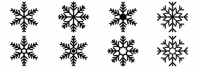 snowflake icon set, snowflake vector set sign symbol