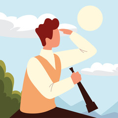 man looking a future