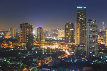 Bangkok night cityscape