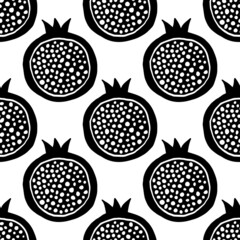 Pomegranate. Seamless pattern, decorative background for cover, textile, packaging and design - obrazy, fototapety, plakaty
