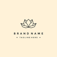 Lotus flower logo. Vector design template of lotus icons  background in flat and outline style with golden effect for eco  beauty  spa  yoga  medical companies.