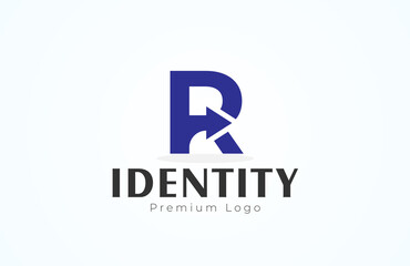 Initial R Arrow Logo, letter R with arrow combination, Usable for Brand, finance, trade  and  logistic Logos, Flat Design Logo Template, vector illustration