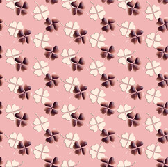 Seamless clovers pattern, floral print. 