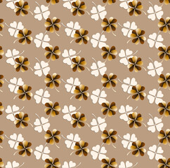 Seamless clovers pattern, floral print. 