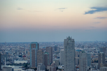 東京都港区汐留から見た東京の都市景観