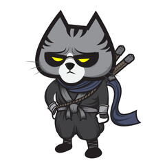 Ninja Cat so cute vector