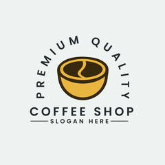 abstract retro coffee shop badge logo design