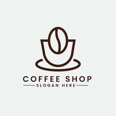 abstract retro coffee shop badge logo design