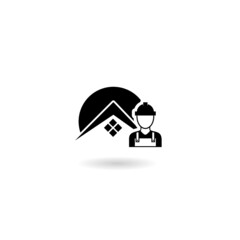 Home repair logo with shadow