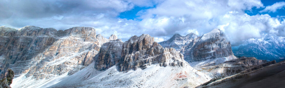 Panoramic view of the Italian mountains the Dolomites