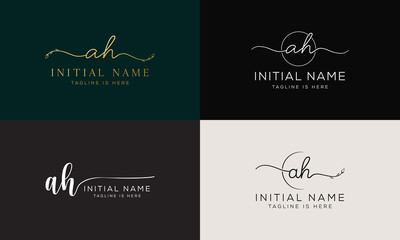 AH HA Signature initial logo template vector