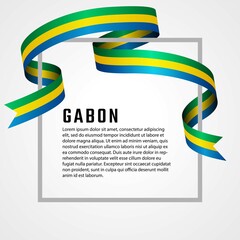 ribbon shape gabon flag background template
